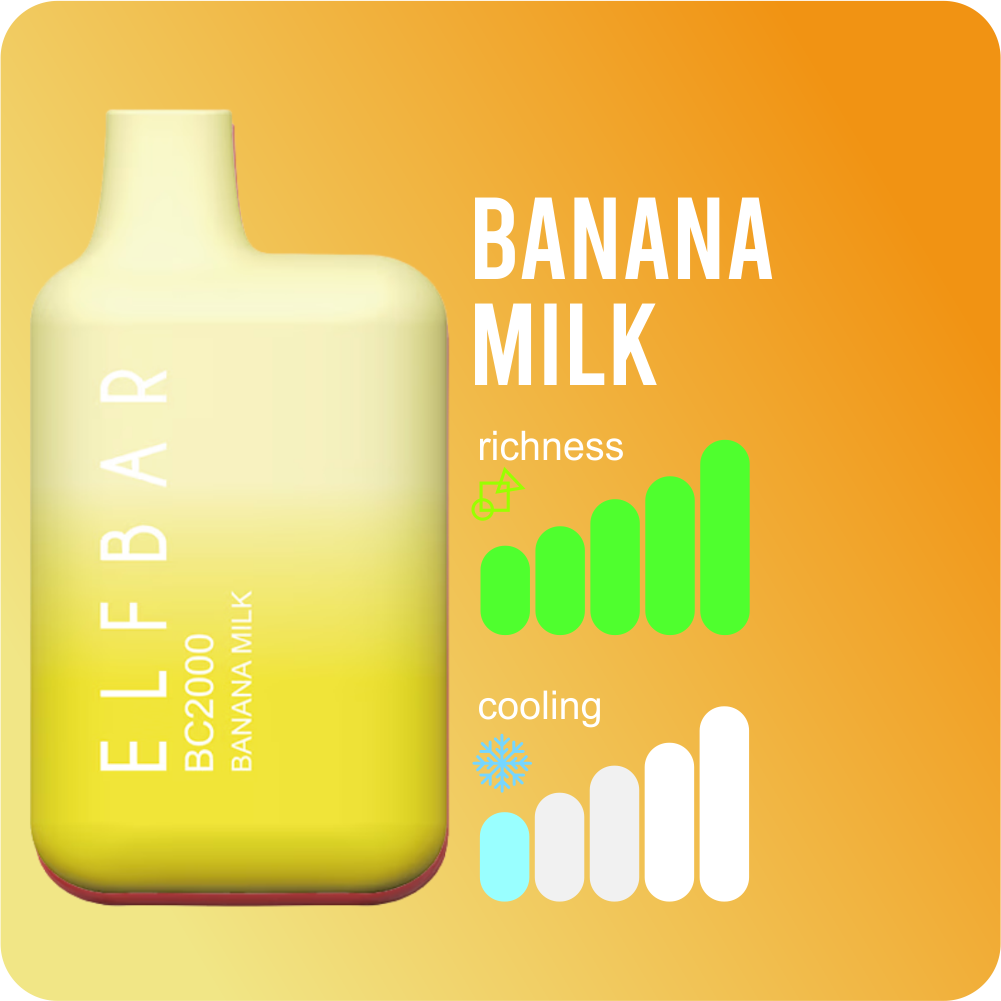 ELFBAR 2000 BANANA MILK - Gambar 2