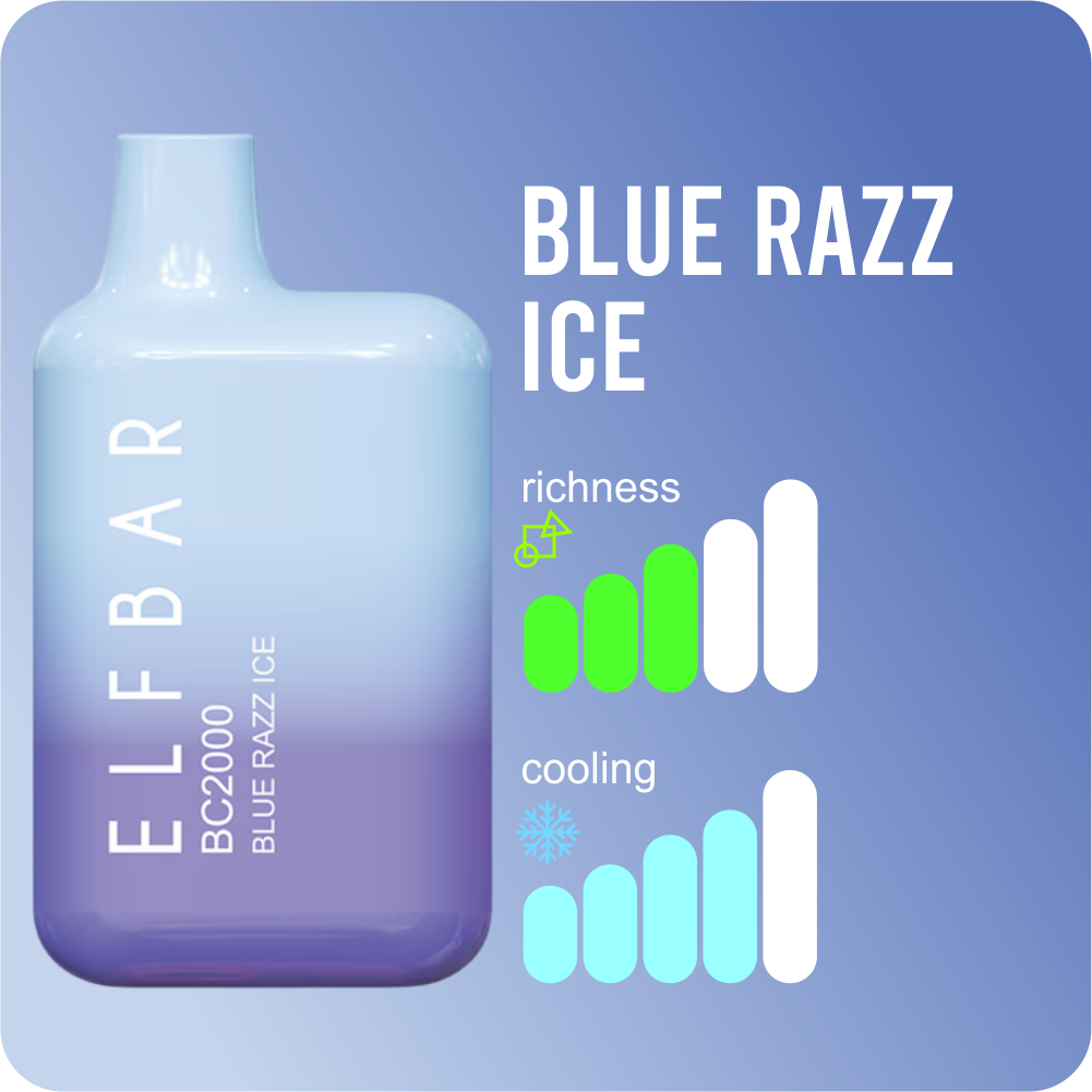 ELFBAR 2000 BLUE RAZZ ICE - Gambar 2