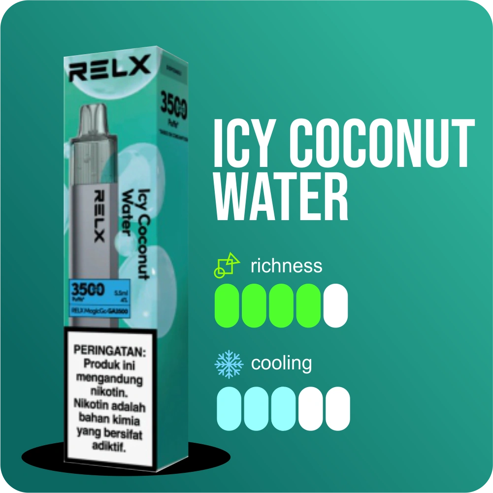 RELX MAGIC GO ICY COCONUT WATER 3500 PUFF - Gambar 2