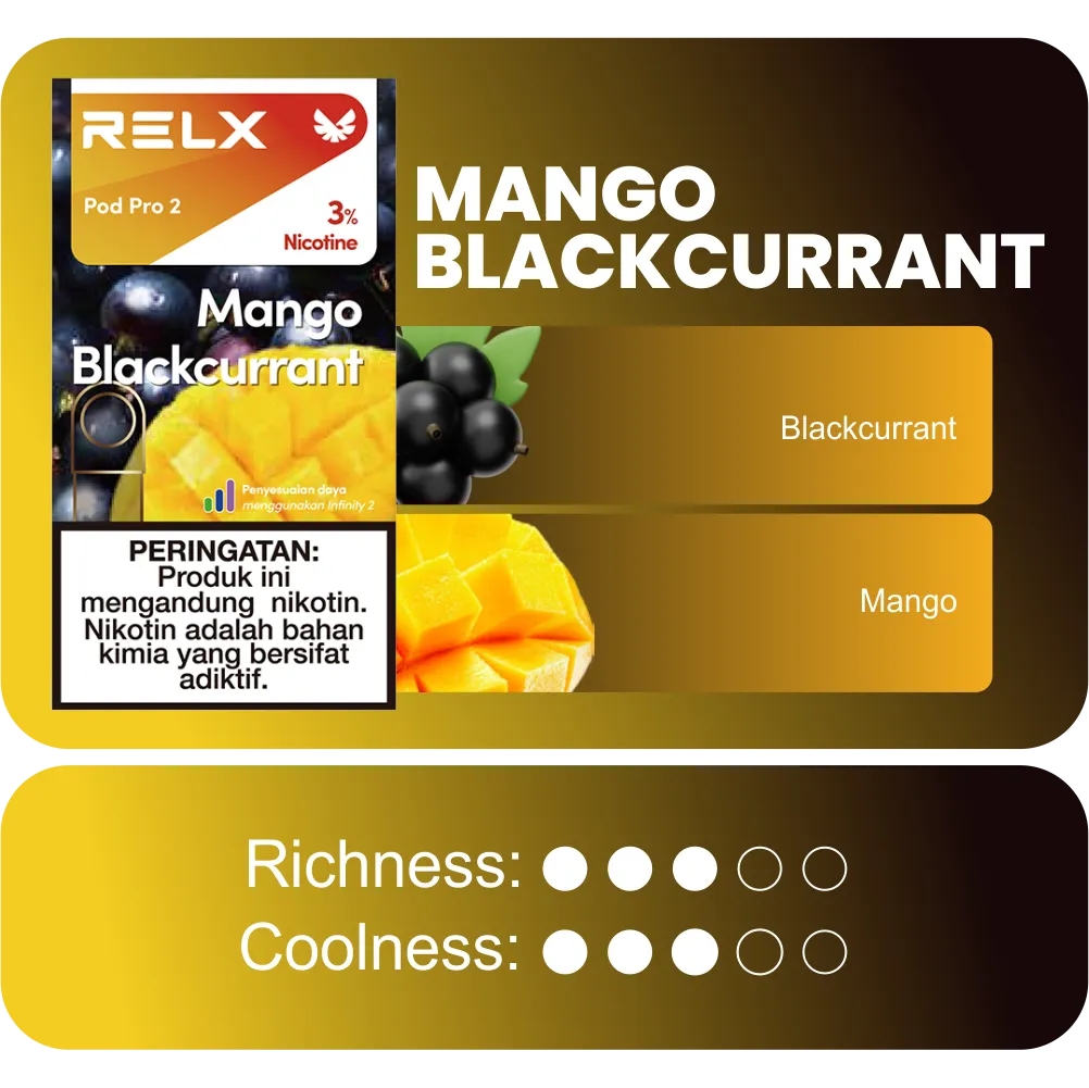 RELX CARTRIDGE 1 PCS MANGO BLACKCURRANT - Gambar 2