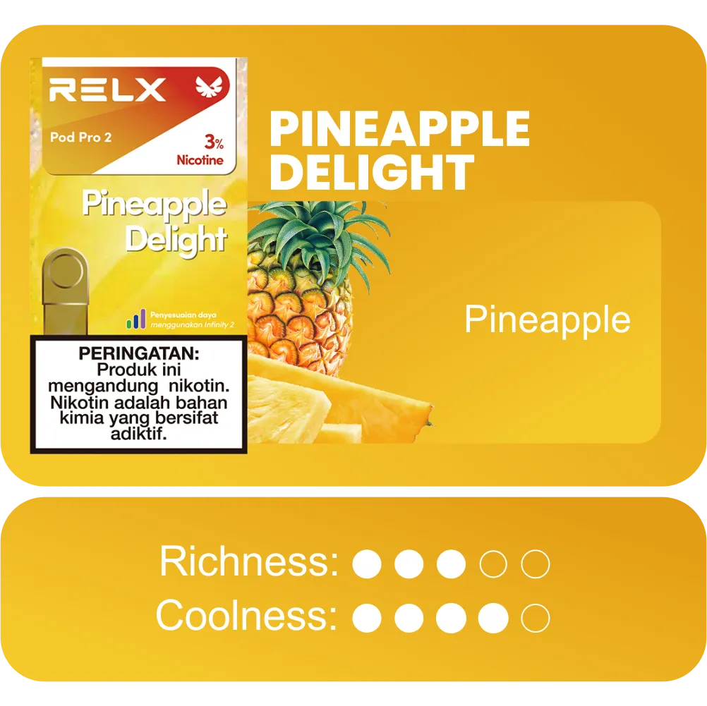 RELX CARTRIDGE 1 PCS PINEAPPLE DELIGHT - Gambar 2