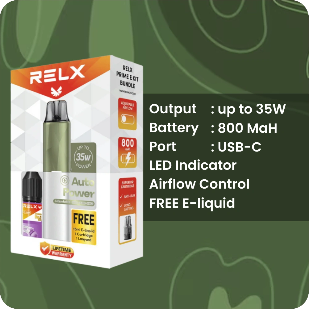 RELX DEVICE PRIME E BUNDLE SAGE GREEN - Gambar 2