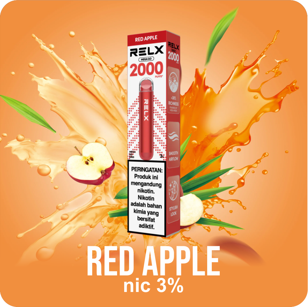 RELX Mega Go - Red Apple 2000 PUFF