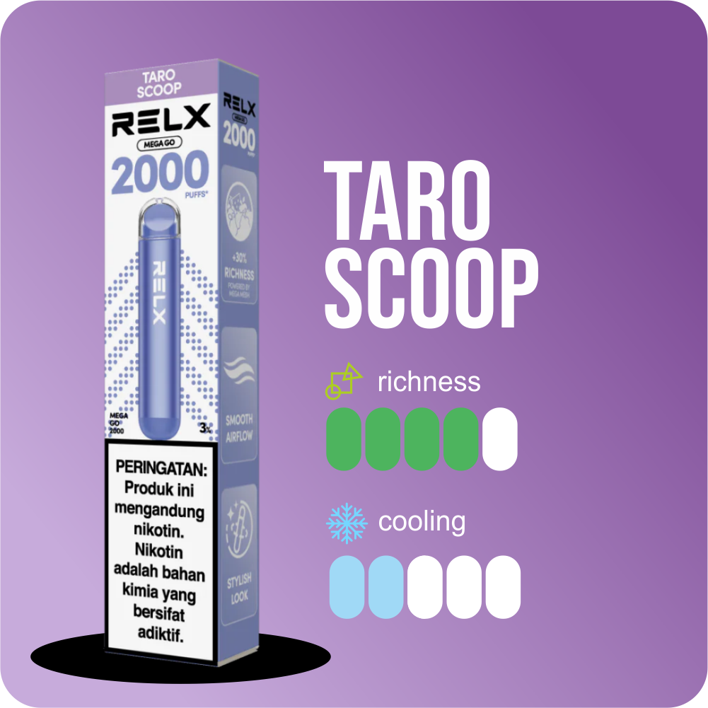 RELX Mega Go - Taro Scoop 2000 PUFF - Gambar 2