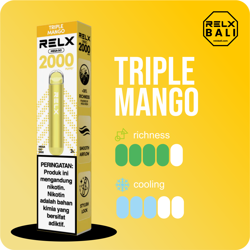 RELX Mega Go - Triple Mango 2000 PUFF - Gambar 2