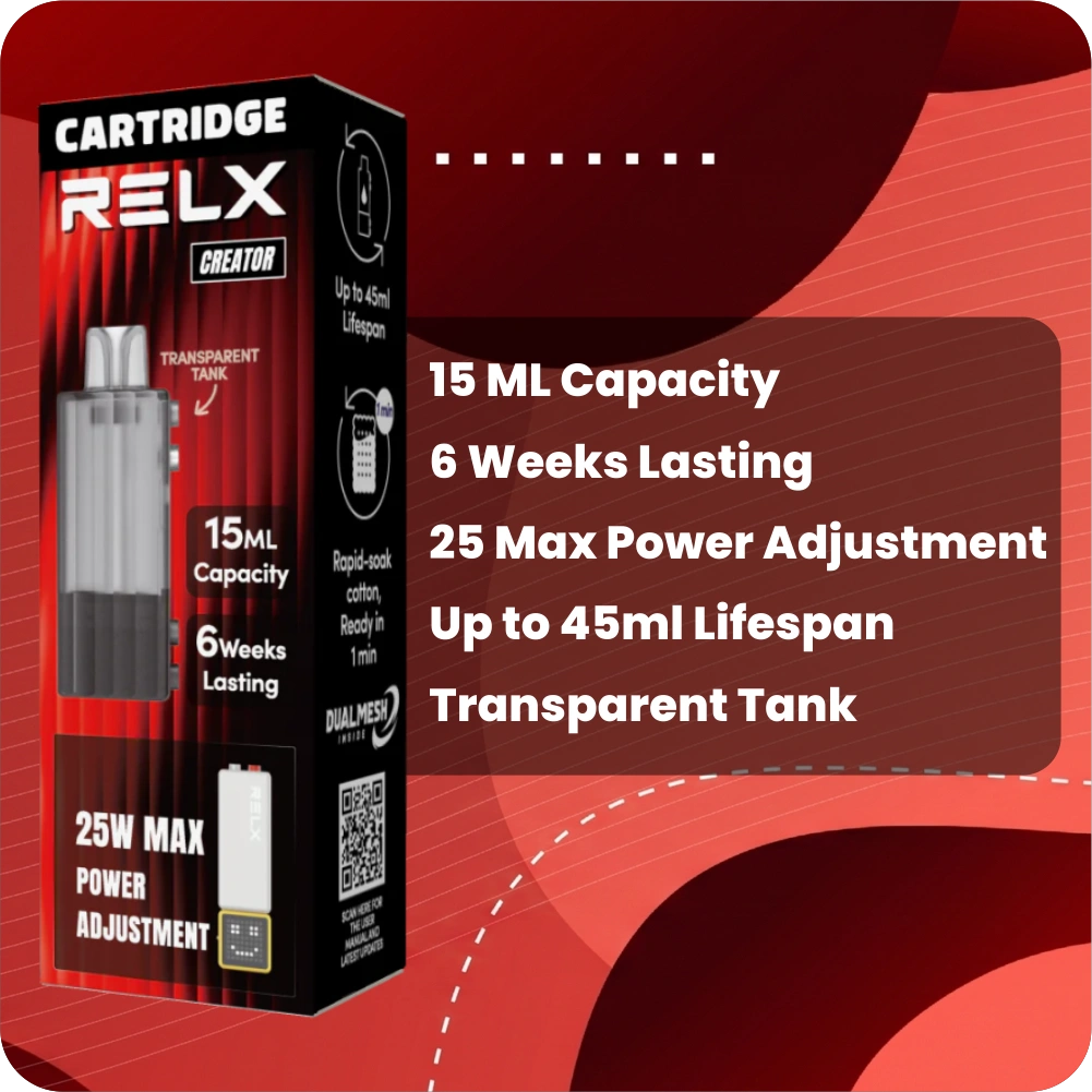 Relx Cartridge Creator 15ML 0.6 OHM BLACK - Gambar 2