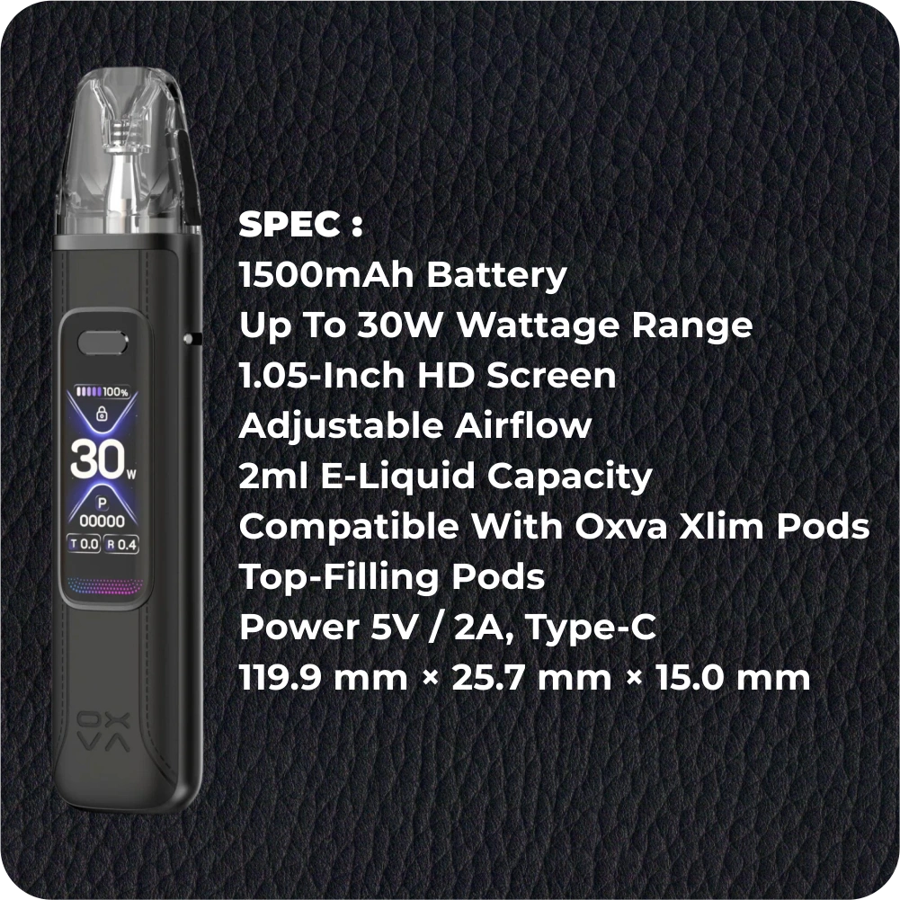 OXVA XLIM PRO 3 BLACK LEATHER - Gambar 2