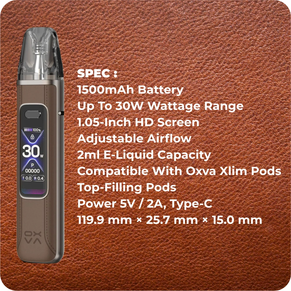 OXVA XLIM PRO 3 BROWN LEATHER - Gambar 2