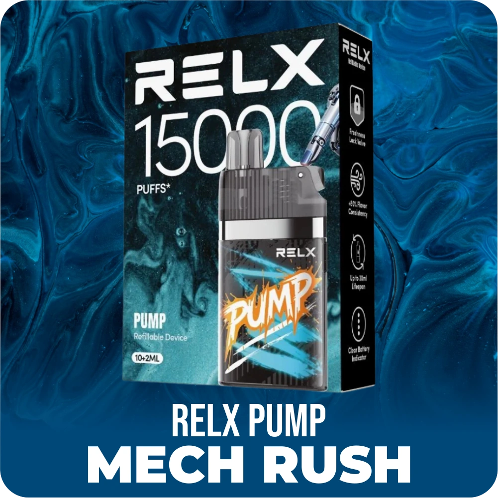 RELX PUMP BUNDLE WITH LIQUID 15ML MECH RUSH