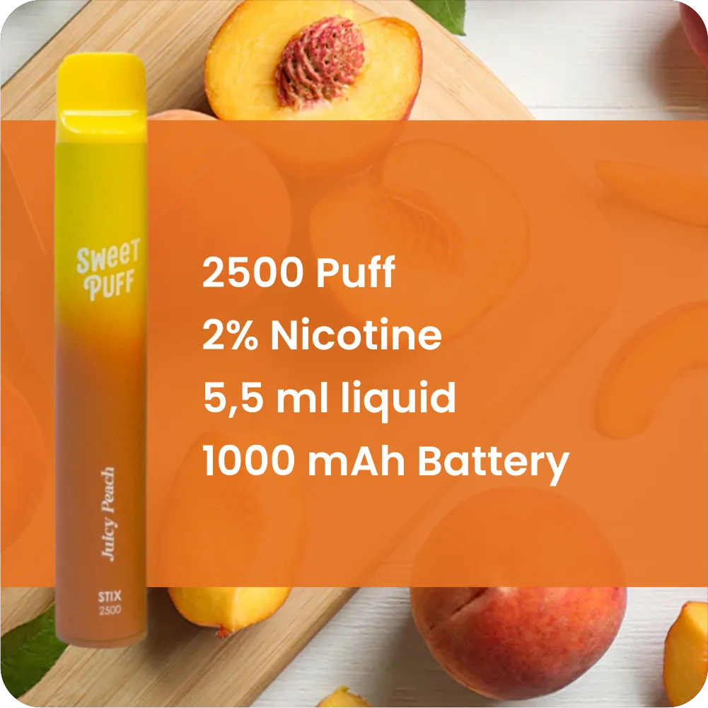 Sweet Puff Juicy Peach - 2500 Puff - Gambar 2