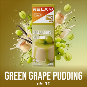 RELX E-LIQUID 30ML GREEN GRAPE PUDDING NIC 3%