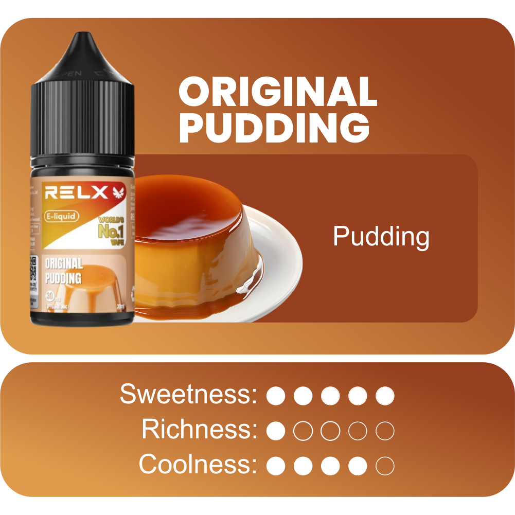 RELX E-LIQUID 30ML ORIGINAL PUDDING NIC 3% - Gambar 2