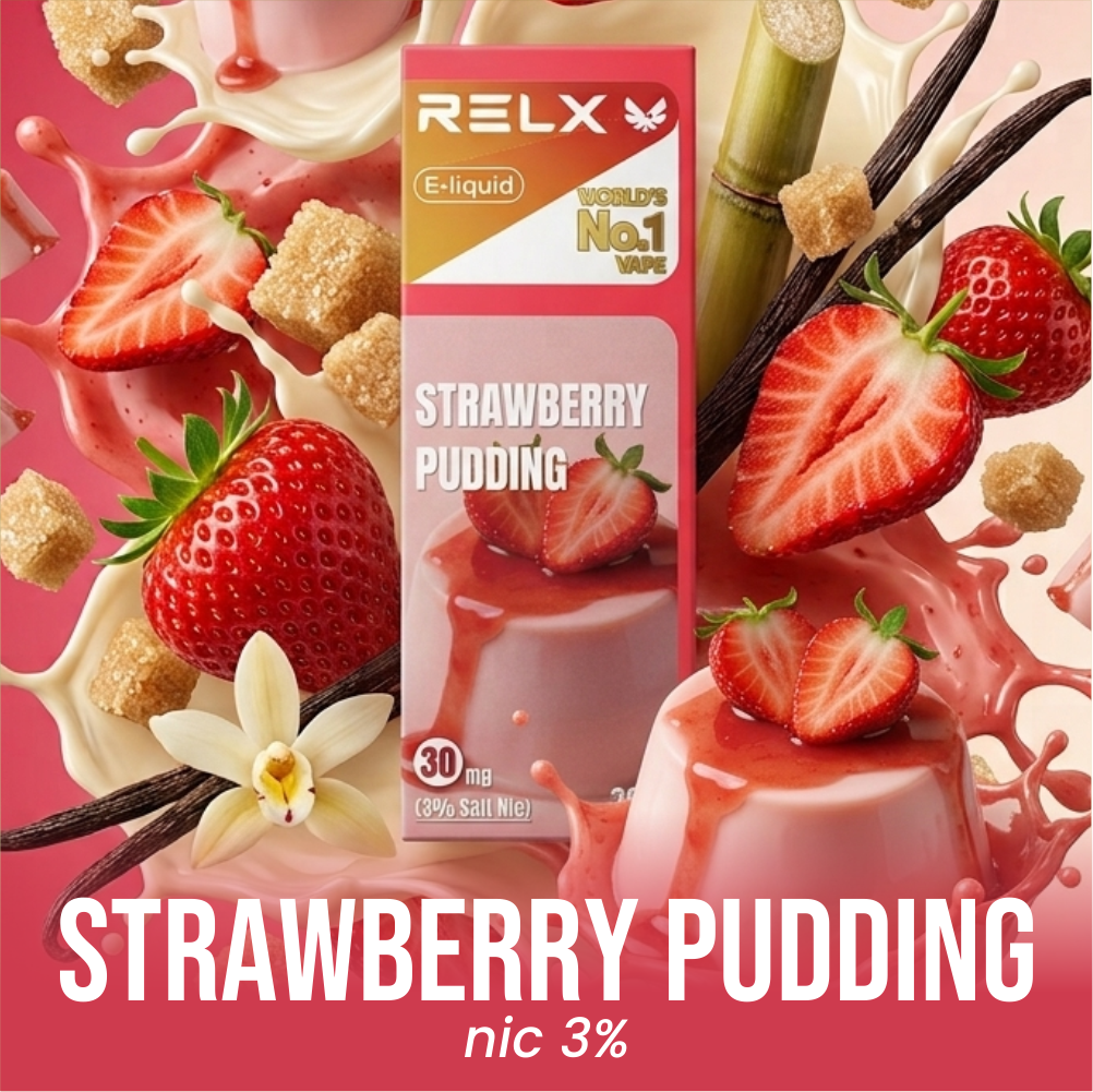 RELX E-LIQUID 30ML STRAWBERRY PUDDING NIC 3%