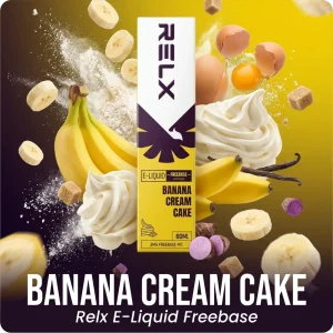 RELX E-LIQUID 60ML BANANA CREAM CAKE FREEBASE NIC 0.3%