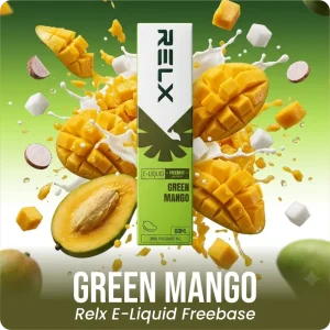 RELX E-LIQUID 60ML GREEN MANGO FREEBASE NIC 0.3%